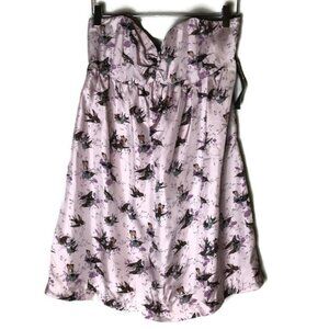NEW Corey Lynn Calter Anthropologie Silk Bird Print Strapless Mini Dress…
